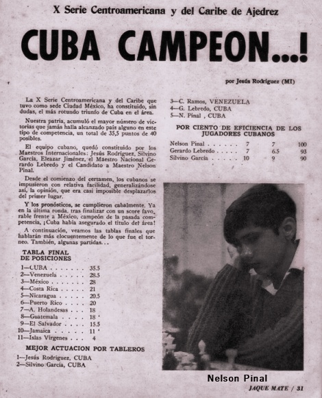 Hace 50 años Cuba campeón: una reseña de la Historia del Ajedrez cubano.